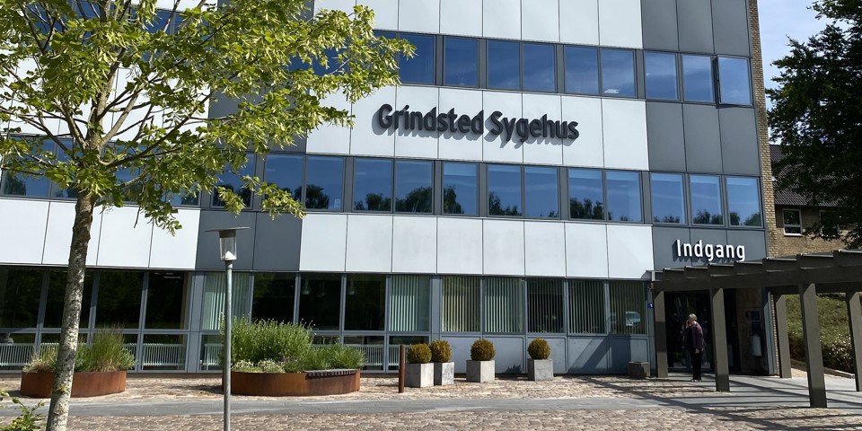 Indgangen til Grindsted Sygehus