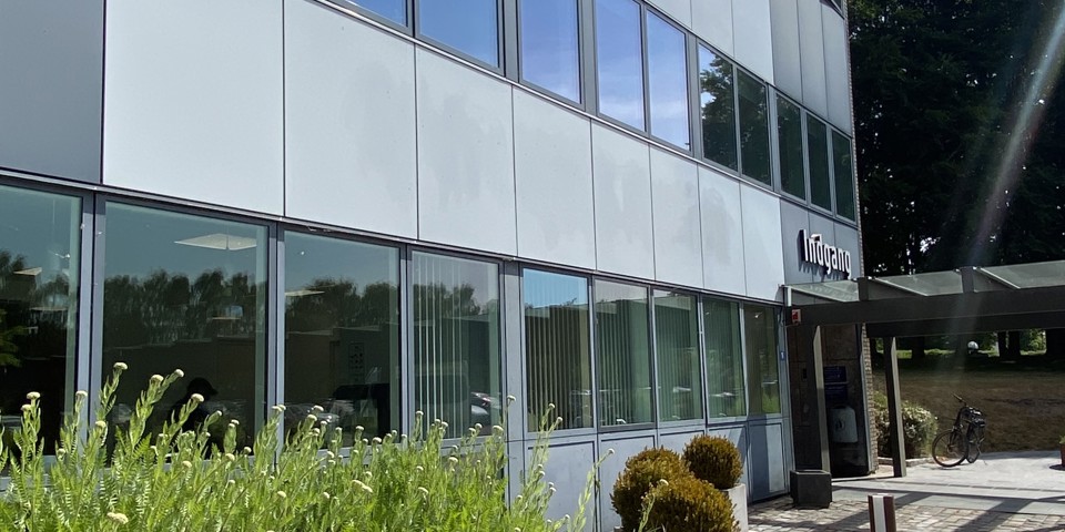 Indgangen til Grindsted Sygehus